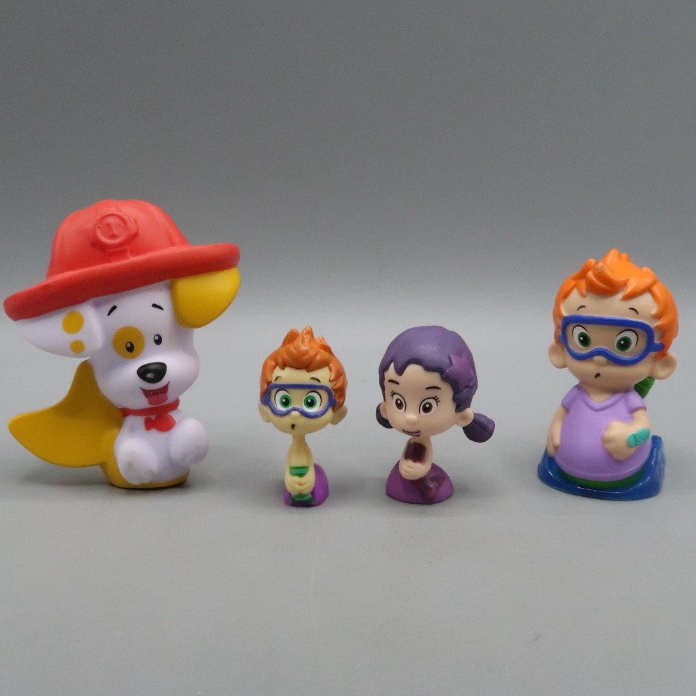 Bubble Guppies Nonny Boy Dog Mini Figure Viacom replacement Cake Topper lot of 4